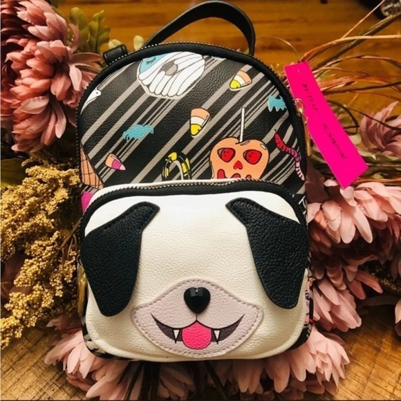 Betsey Johnson Candy Corn Halloween Dog Mini Backpack Nwt
